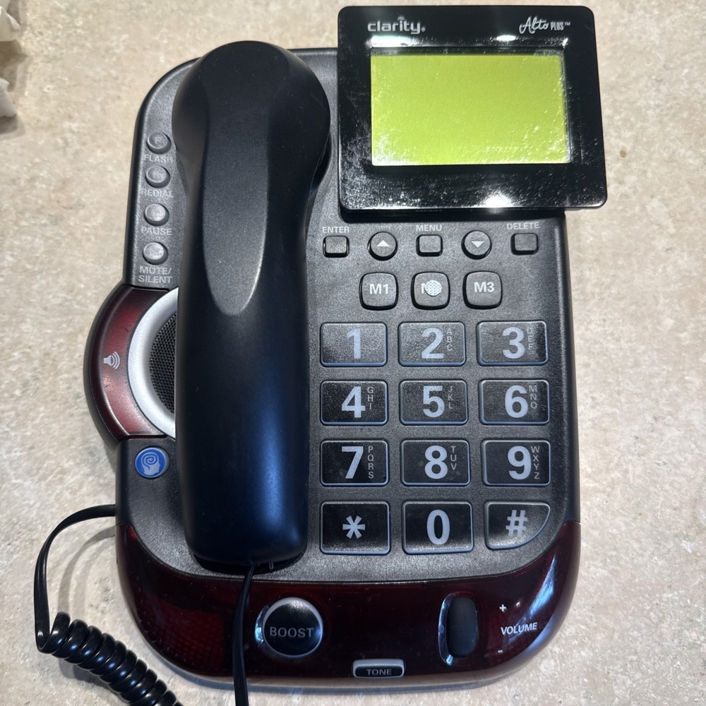 Clarity Alto Plus Amplified Single Line Phone Hearing Impaired Red Tested & Work